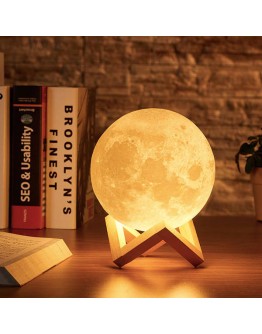 3D LED Ay Gece Lambası Aydınlatma Sarj Edilebilir Lamba 15 cm