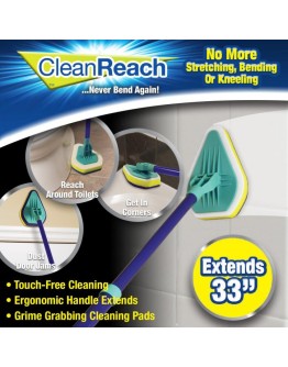 Clean Reach Teleskopik Banyo Mutfak Fayans Köşe Kenar Temizleyici Mop