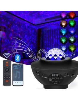  Starry Projektör Bluetooth Hoparlör+Sese Duyarlı Disko Topu+ USB Mp3 Çalar+Parti, Gece Lambası