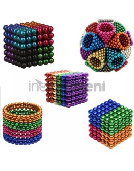 Renkli 216 adet mıknatıs neocube mıknatıs 5mm neodyum