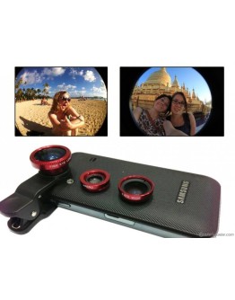 Balık Gözü Lens Fish Eye 3 Wide Geniş Açılı Makro Telefon Lensi