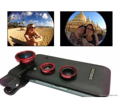 Balık Gözü Lens Fish Eye 3 Wide Geniş Açılı Makro Telefon Lensi