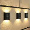 2 Adet Modern Solar Çift Taraflı Aplik Güneş Enerjili Aydınlatma Dekorasyon Duvar Lamba
