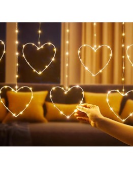 Kalpli Perde LED Işıklar, Sevgililer Günü Romantik LED Aydınlatma