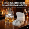 4'lü Çelik Metal Kaplama Viski Taşı Soğutma Buz Küpü 4'lü Çelik Metal Kaplama Viski Taşı Soğutma Buz Küpü