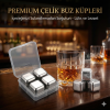 4'lü Çelik Metal Kaplama Viski Taşı Soğutma Buz Küpü 4'lü Çelik Metal Kaplama Viski Taşı Soğutma Buz Küpü