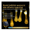 10 Led 2 Metre Sarı Kristal Su Damlası Güneş Enerjili Led Işık Solar Bahçe Ağaç Lamba Aydınlatması