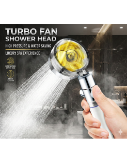 Duş Başlığı Turbo Pervaneli Serinletici Tasarım 