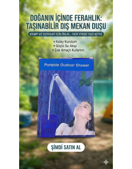 Taşınabilir Şarjlı Seyyar Duş Seti ( Pompa - Hortum - Duş Başlığı ) 