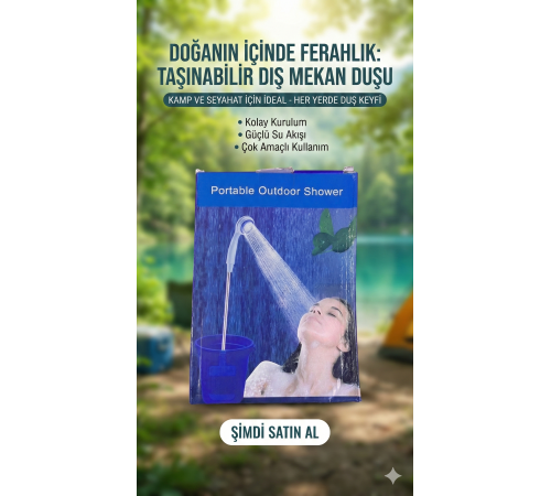 Taşınabilir Şarjlı Seyyar Duş Seti ( Pompa - Hortum - Duş Başlığı )
