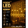 3 Metre 8 Modlu Kalp Perde LED Işık - Sarı (Sıcak Beyaz) Işık Dekoratif Işıklandırma Oda Dekoru