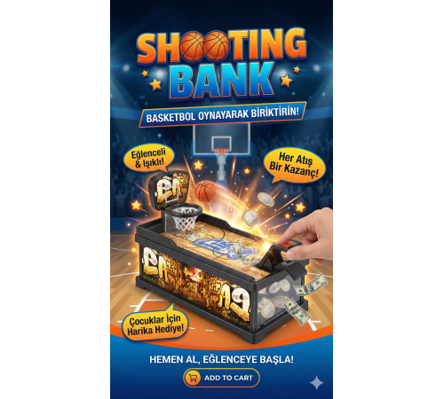 Şımartan Eğlenceli Basket Atmalı Basketbol Kumbara Şımartan Eğlenceli Basket Atmalı Basketbol Kumbara