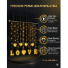 3 Metre Perde Led Işık - 8 Modlu Kalp ve LOVE Figürlü Dekoratif Animasyonlu Led 3 Metre Perde Led Işık - 8 Modlu Kalp ve LOVE Figürlü Dekoratif Animasyonlu Led