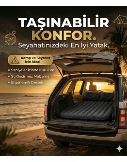 Araç İçi Şişme Yatak Araba Ve Kamp Yatağı Çanta Elektrikli Pompa Tamir Kiti Ve Yastıklı Yatak Seti