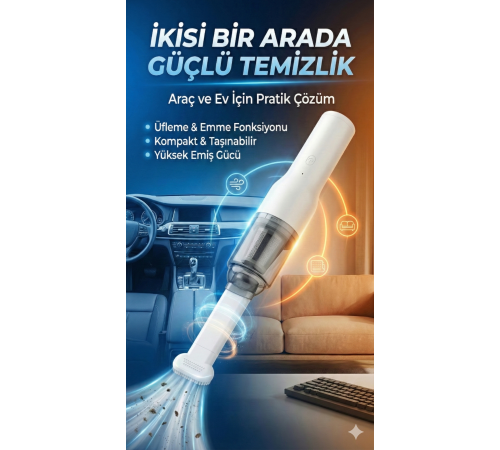 Şarjlı Mini Araç İçi Süpürge Şarjlı Mini Araç İçi Süpürge