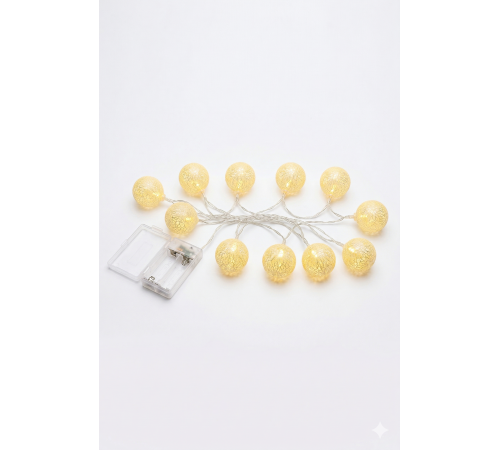 2 Metre 10’lu Top LED Işık - Pilli Gün Işığı Dekoratif Aydınlatma