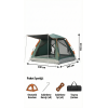 Tam Otomatik Su Ve Rüzgar Geçirmez Gölgelikli Tenteli 6 Kişilik Kamp Çadırı 240*240*155cm