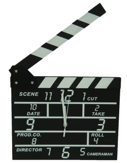 Clapperboard Clock  Analog Klaket duvar Saati