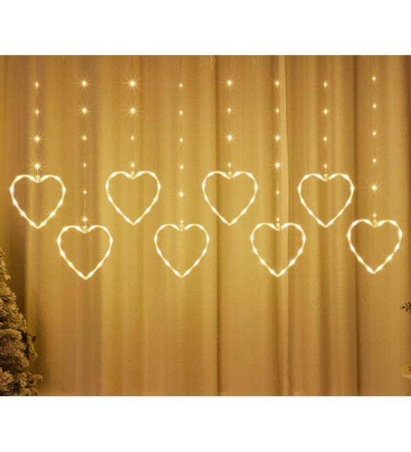 Kalpli Perde LED Işıklar, Sevgililer Günü Romantik LED Aydınlatma